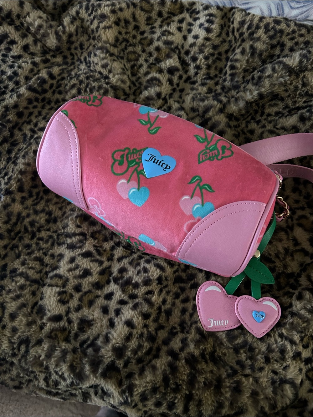 Juicy Couture Pink Cherry Heart Crossbody Bag